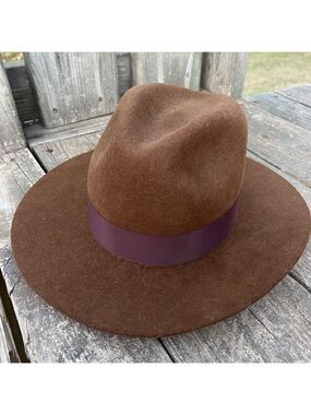 Banana Republic Hampui Banded Handfold Hat Wool Fedora New With Tags